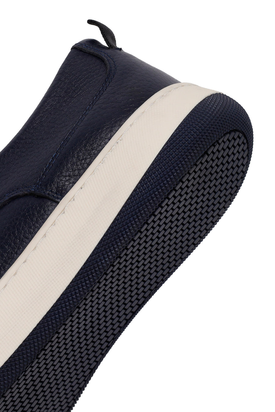 Male Navy Lace-up Thick-Soled Leather Casual Shoes
