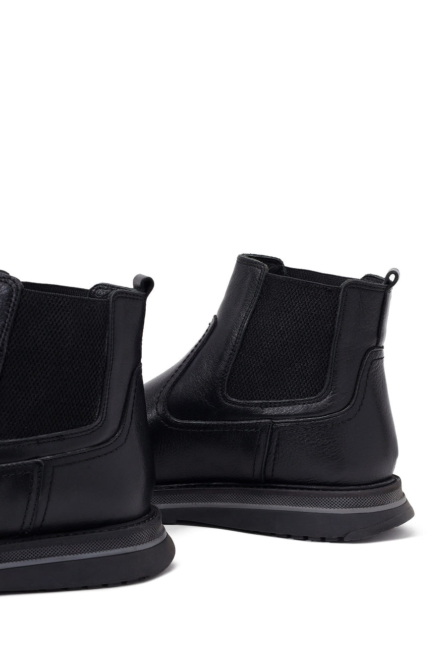 Male Black Leather Casual Chelsea Boots