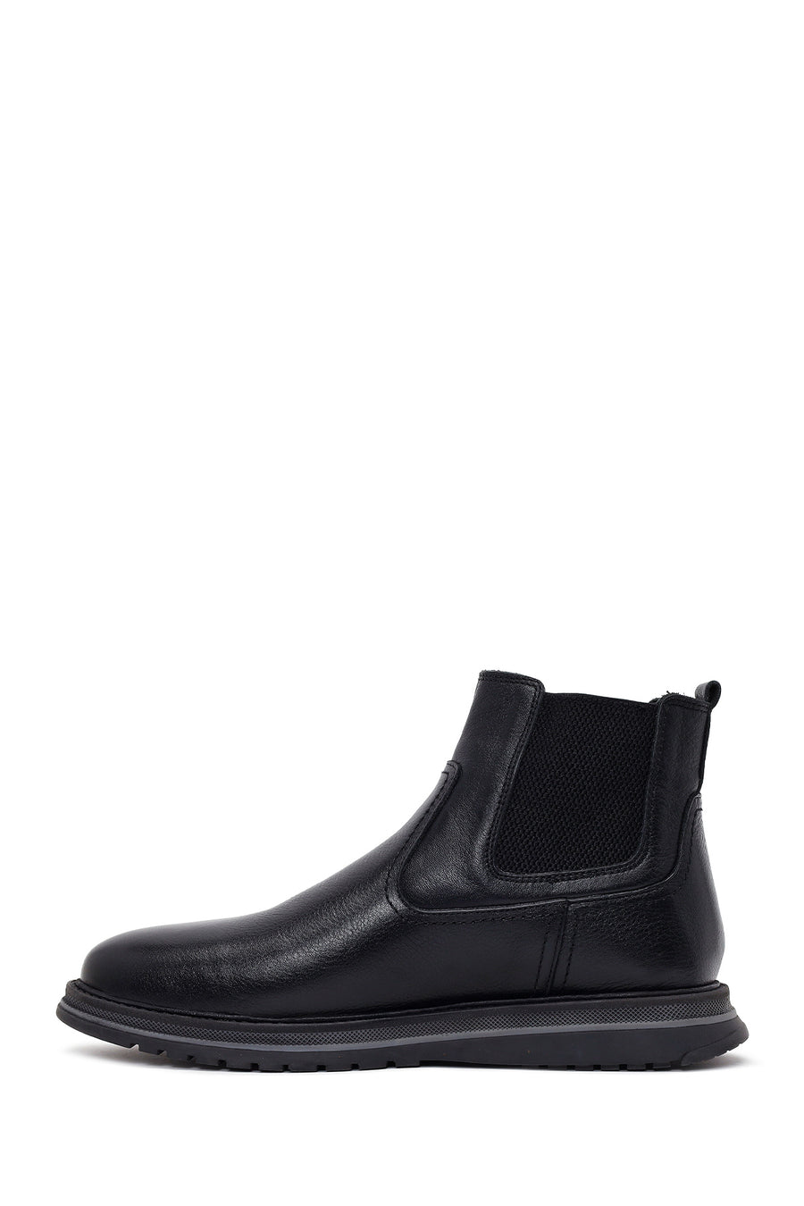 Male Black Leather Casual Chelsea Boots