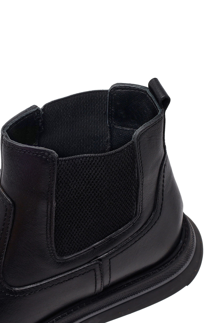 Male Black Leather Casual Chelsea Boots