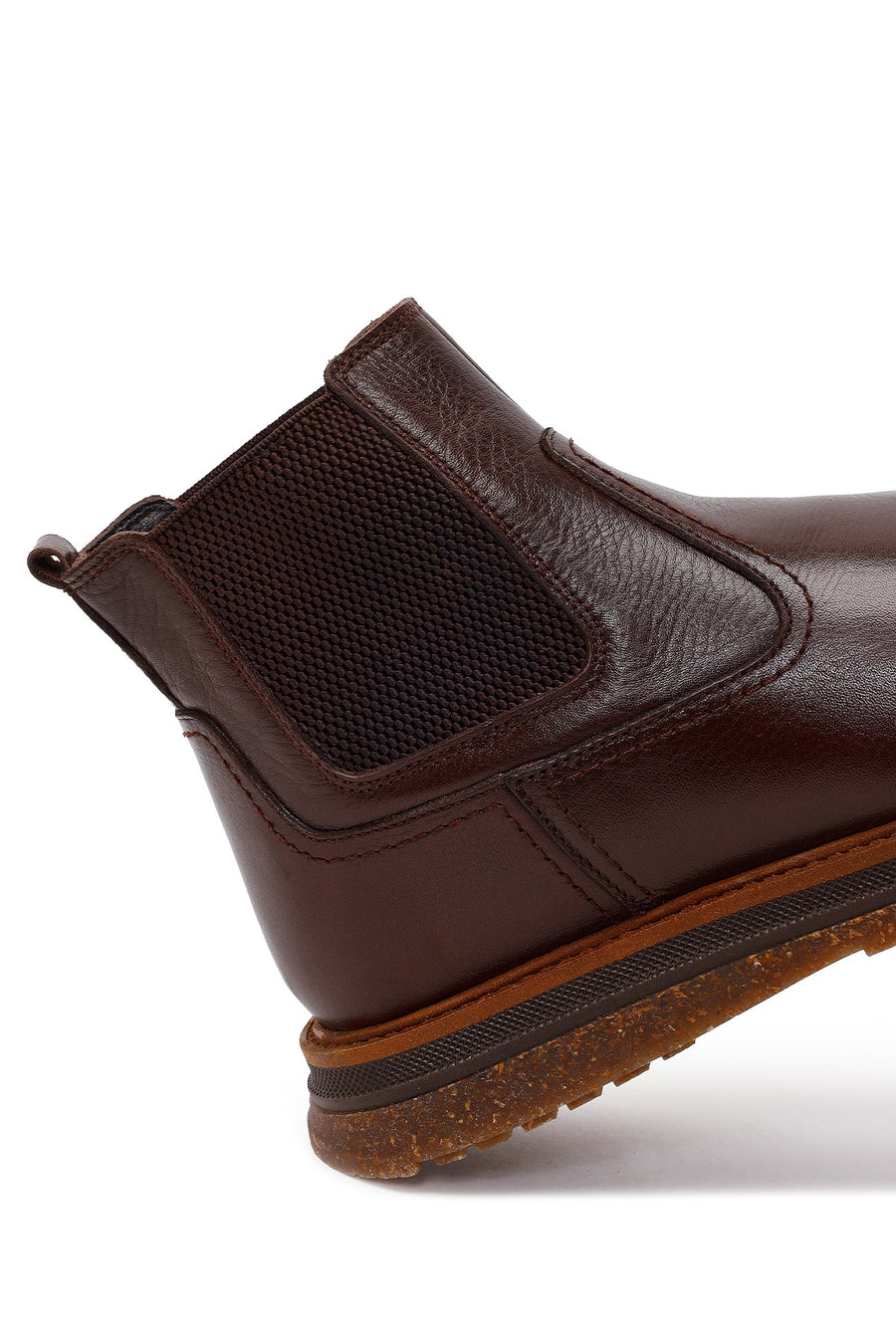 Male Brown Leather Casual Chelsea Boots