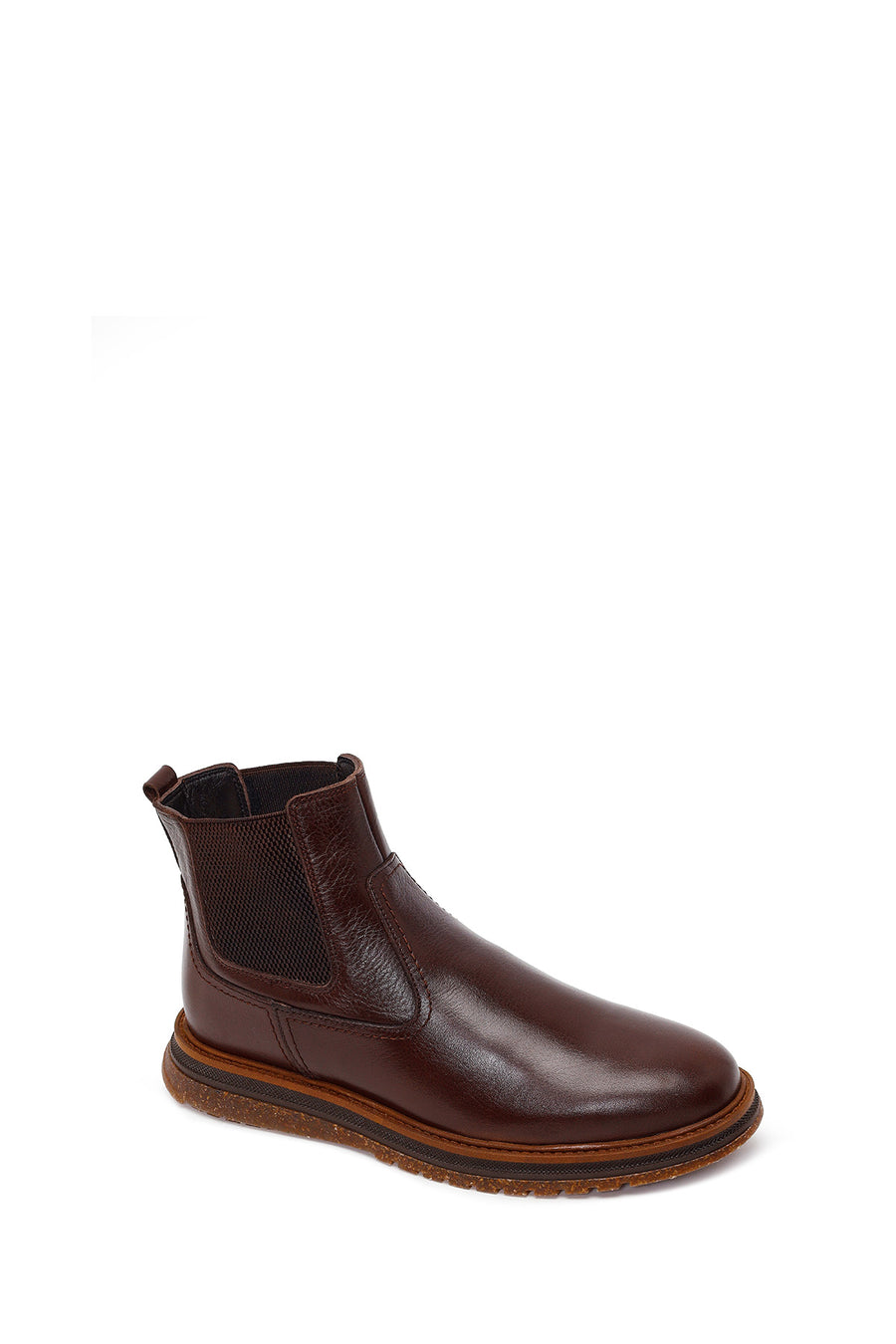 Male Brown Leather Casual Chelsea Boots