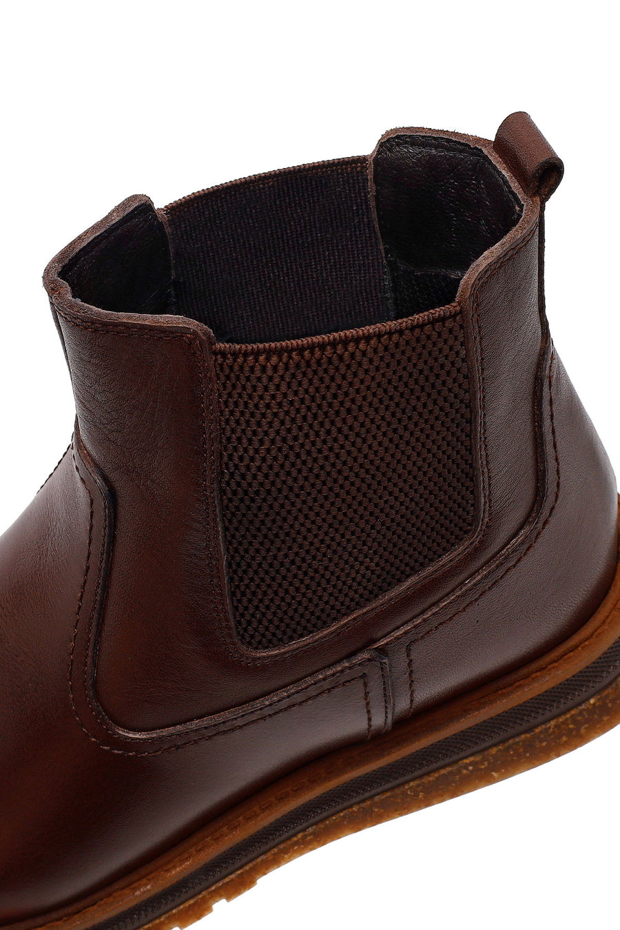 Male Brown Leather Casual Chelsea Boots