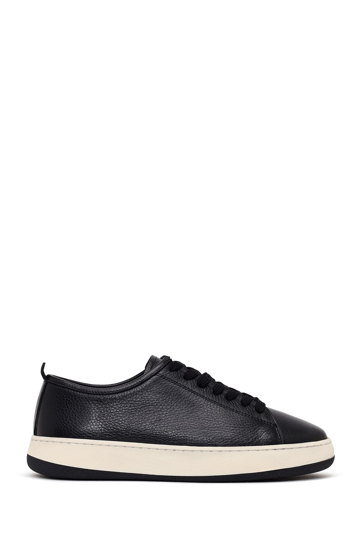 Erkek Siyah Bağcıklı Kalın Tabanlı Deri Sneaker WM700011DF | Derimod