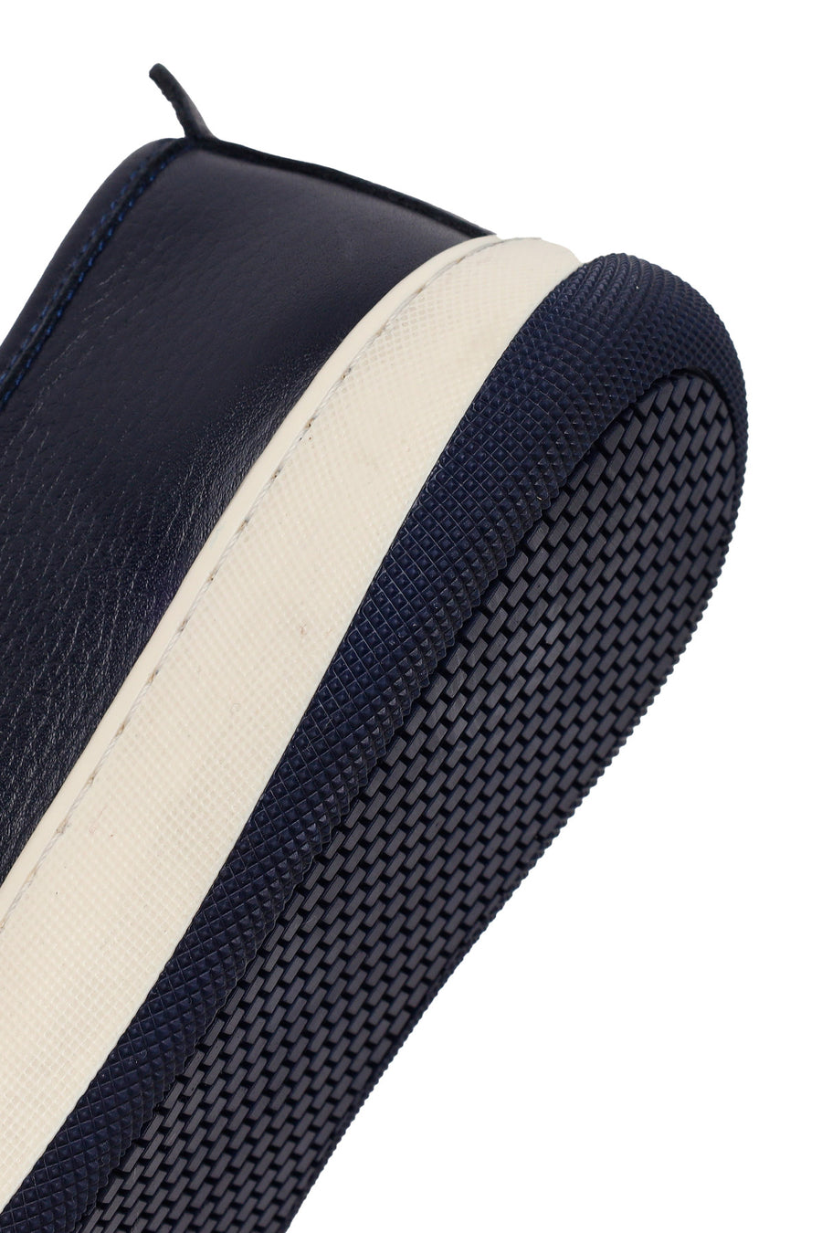 Male Navy Blue Lace-Up Thick-Soled Leather Sneaker