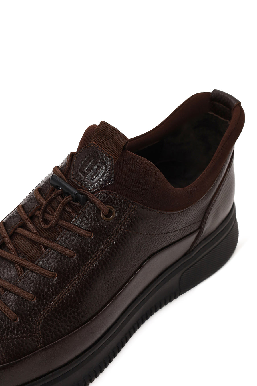 Male Brown Lace-Up Leather Sneaker