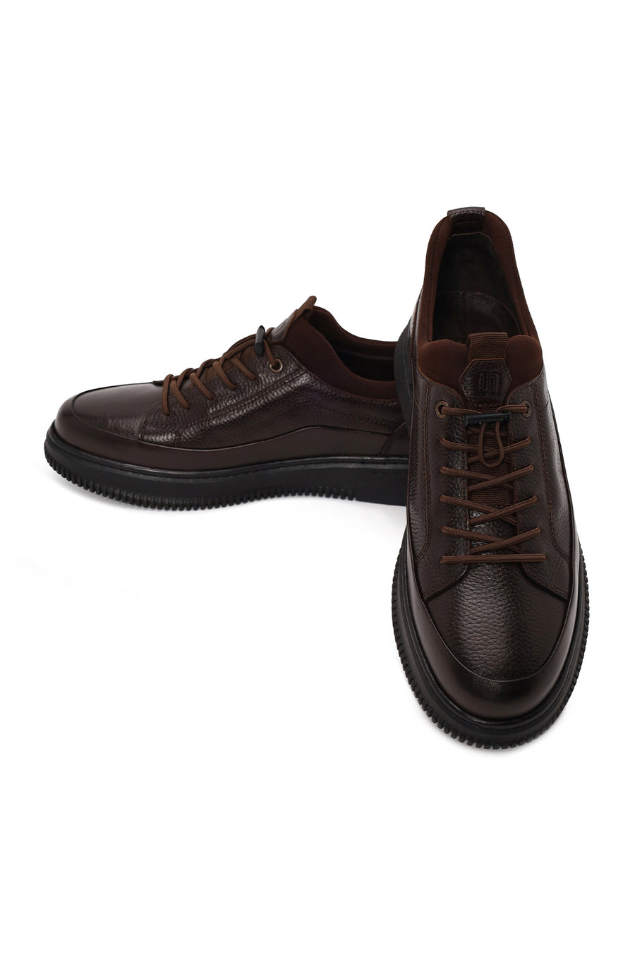 Male Brown Lace-Up Leather Sneaker