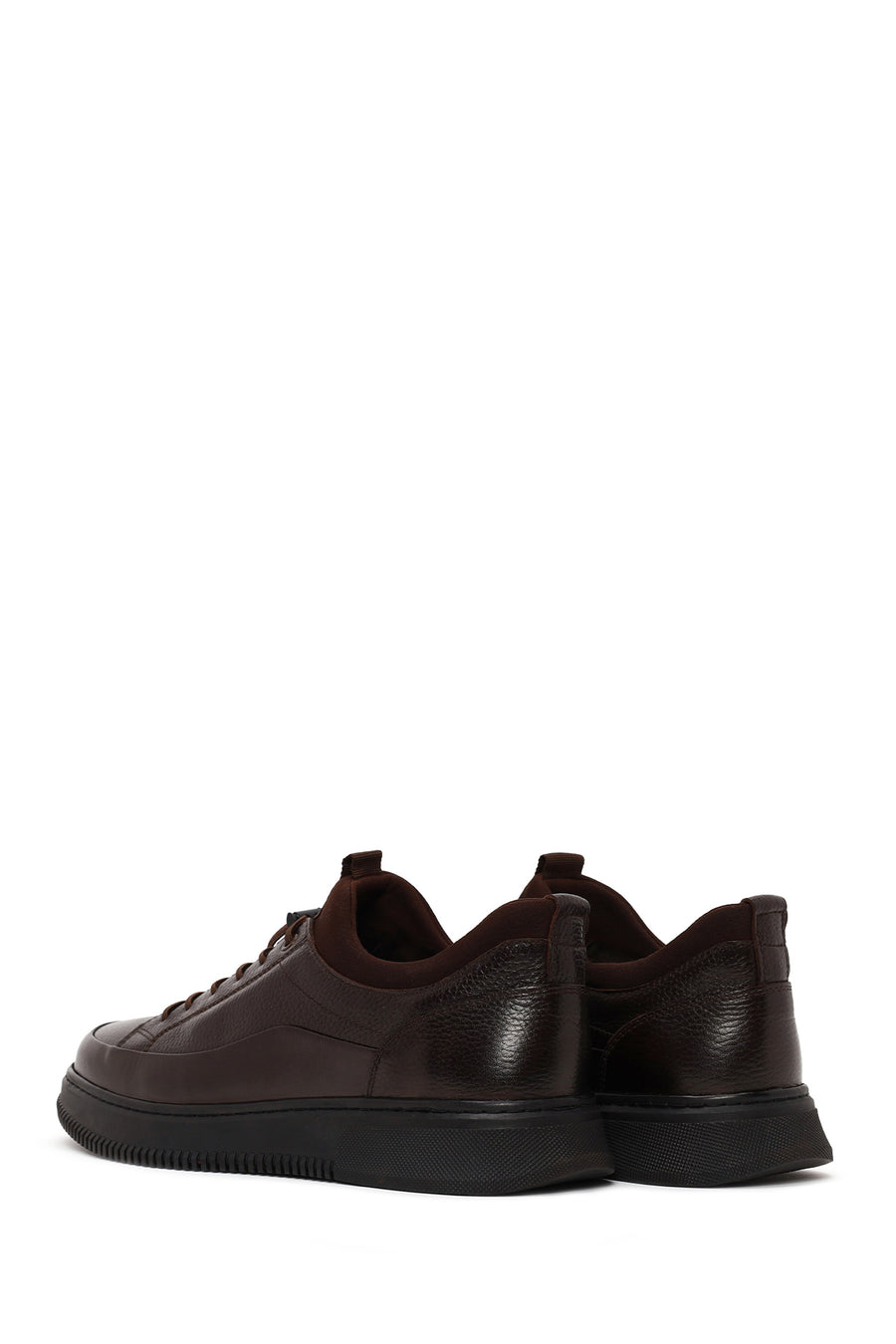 Male Brown Lace-Up Leather Sneaker