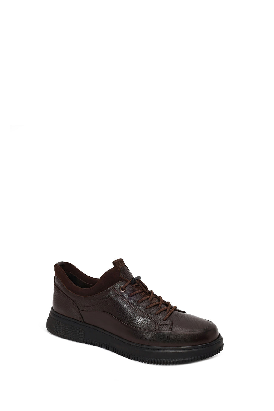 Male Brown Lace-Up Leather Sneaker