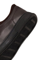 Erkek Kahverengi Bağcıklı Deri Sneaker | Derimod