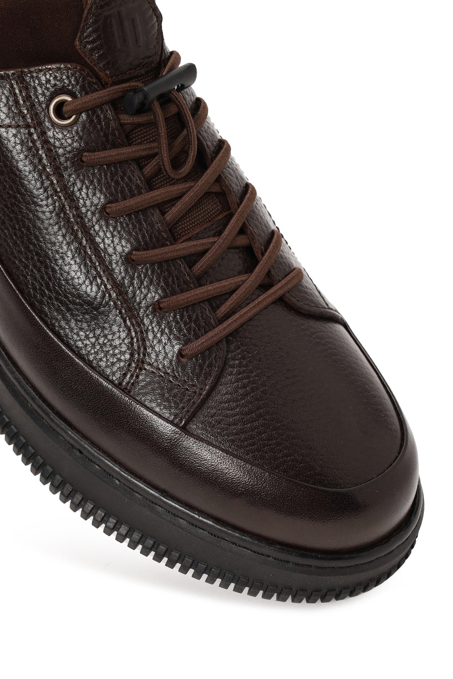 Male Brown Lace-Up Leather Sneaker