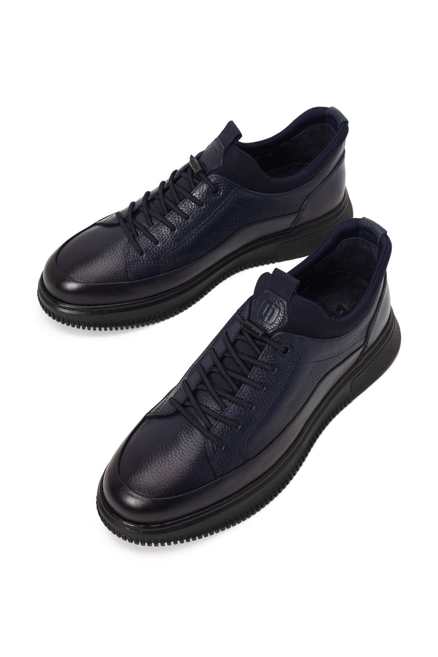 Male Navy Lace-up Leather Sneaker