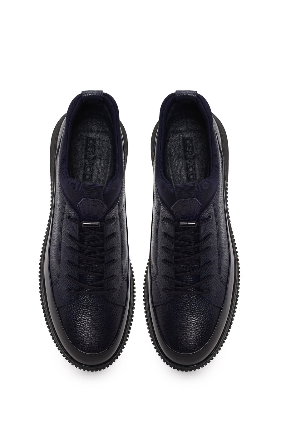 Male Navy Lace-up Leather Sneaker