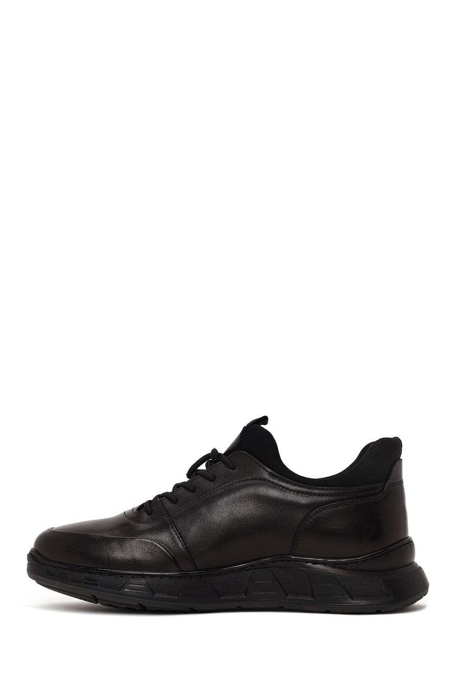 Derimod Fly Male Black Lace-Up Thick-Soled Leather Casual Sneaker