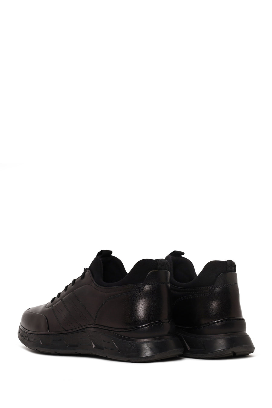Derimod Fly Male Black Lace-Up Thick-Soled Leather Casual Sneaker