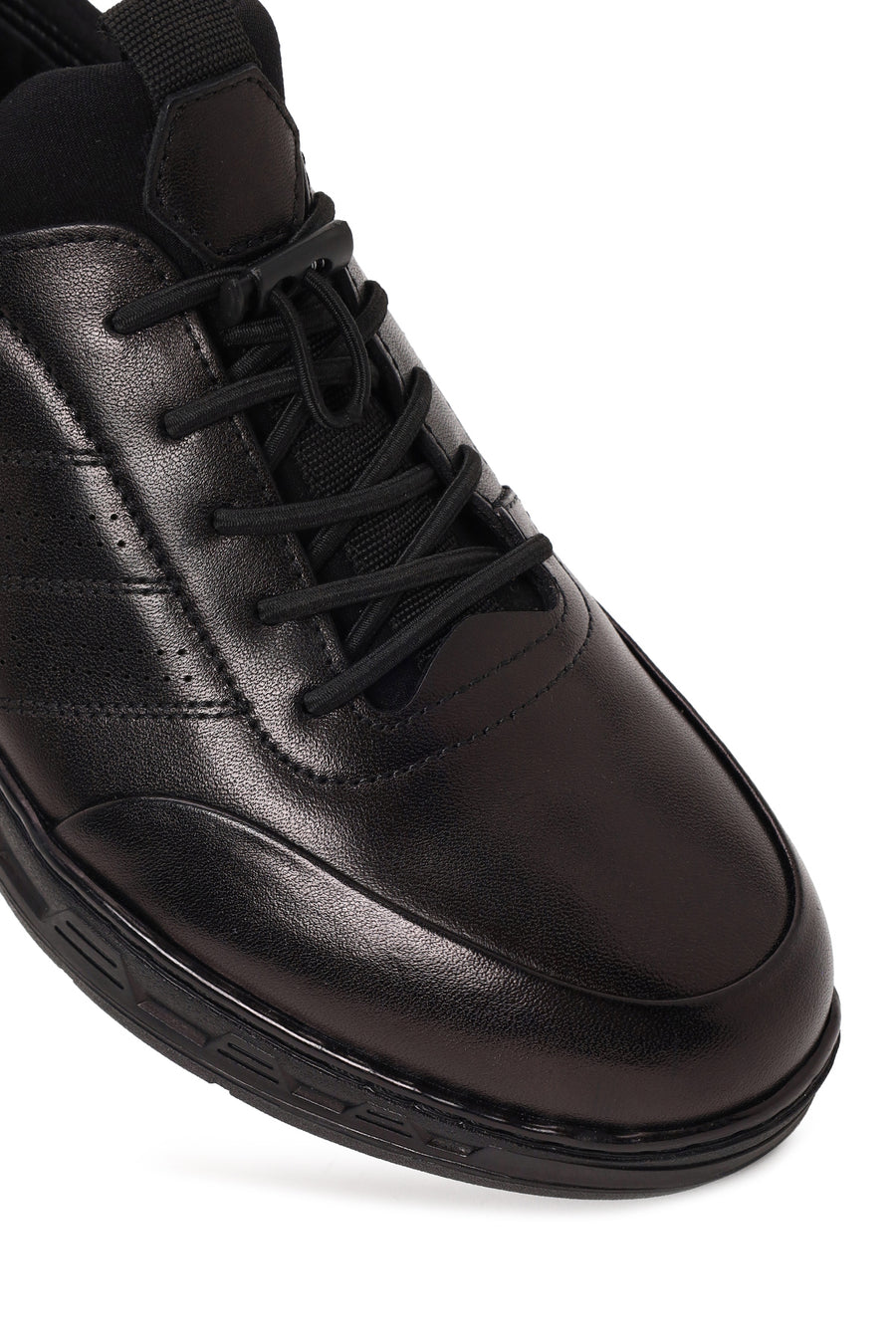 Derimod Fly Male Black Lace-Up Thick-Soled Leather Casual Sneaker