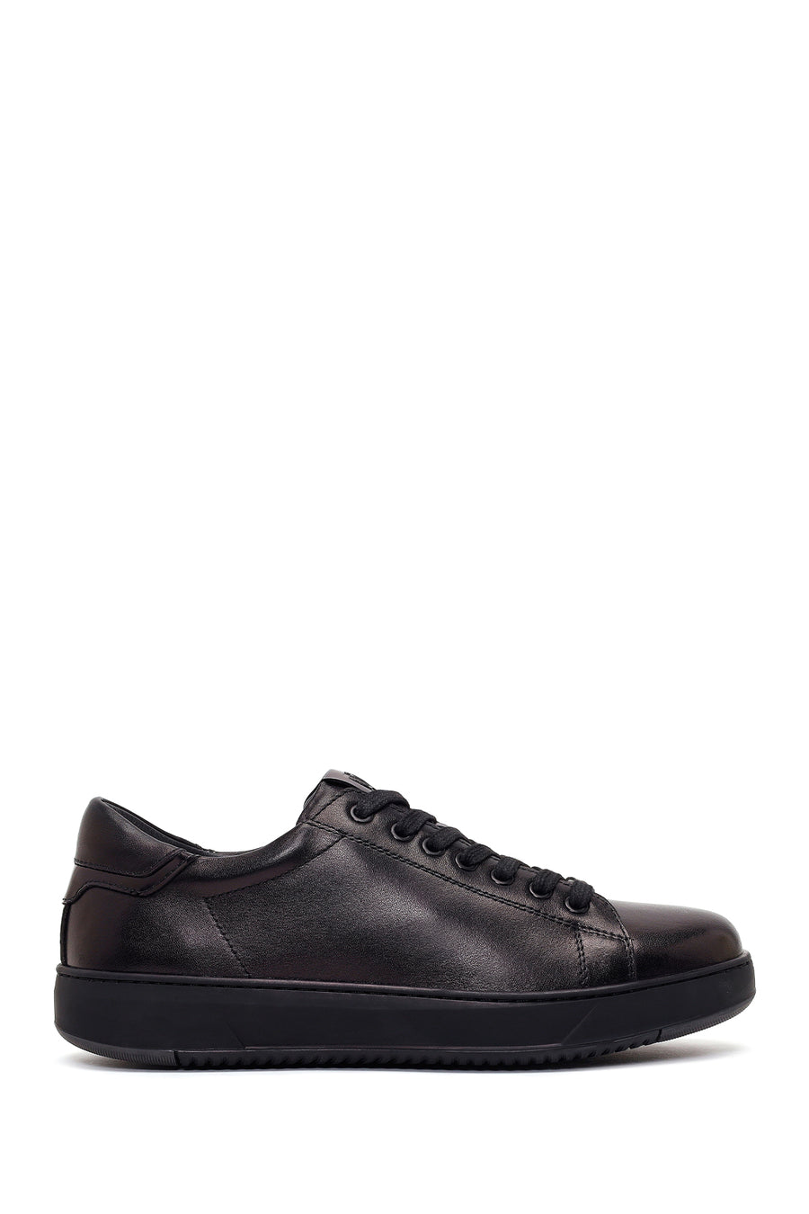 Derimod Fly Male Black Lace-Up Thick-Soled Leather Sneaker WM720016DV | Derimod