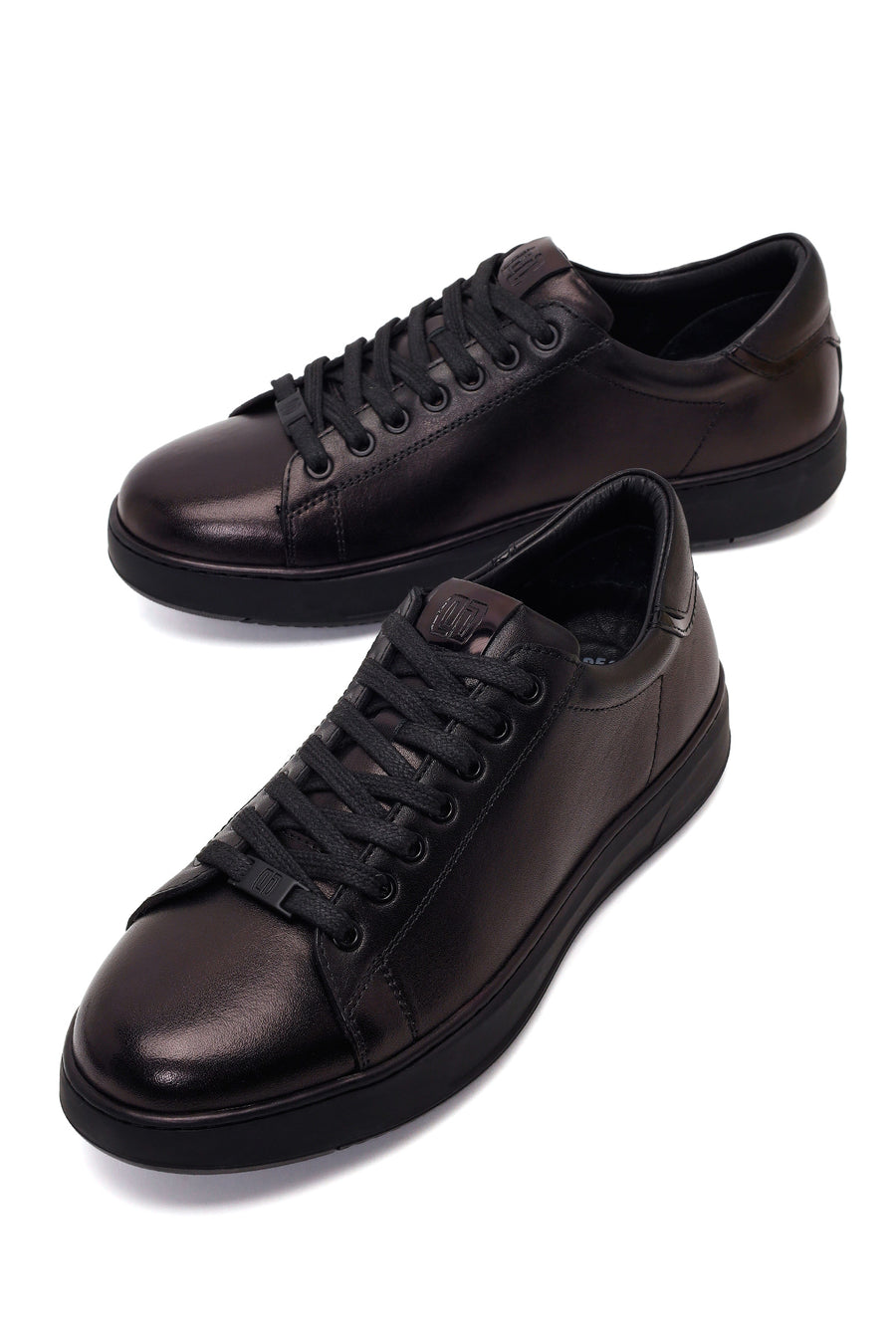 Derimod Fly Male Black Lace-Up Thick-Soled Leather Sneaker