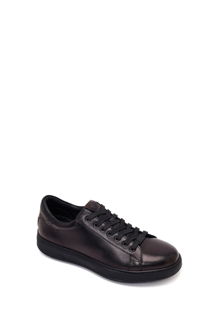 Derimod Fly Male Black Lace-Up Thick-Soled Leather Sneaker