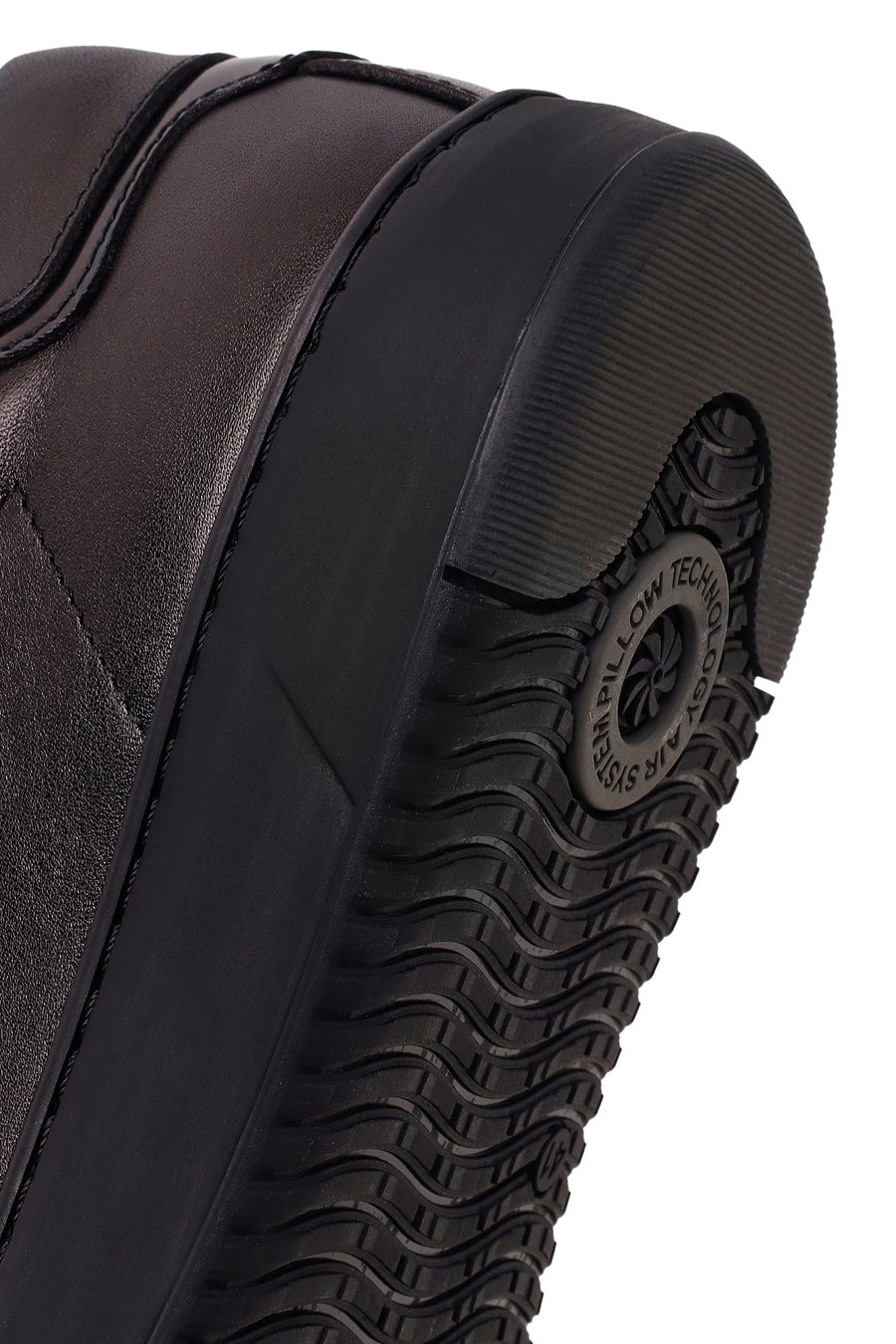 Derimod Fly Male Black Lace-Up Thick-Soled Leather Sneaker