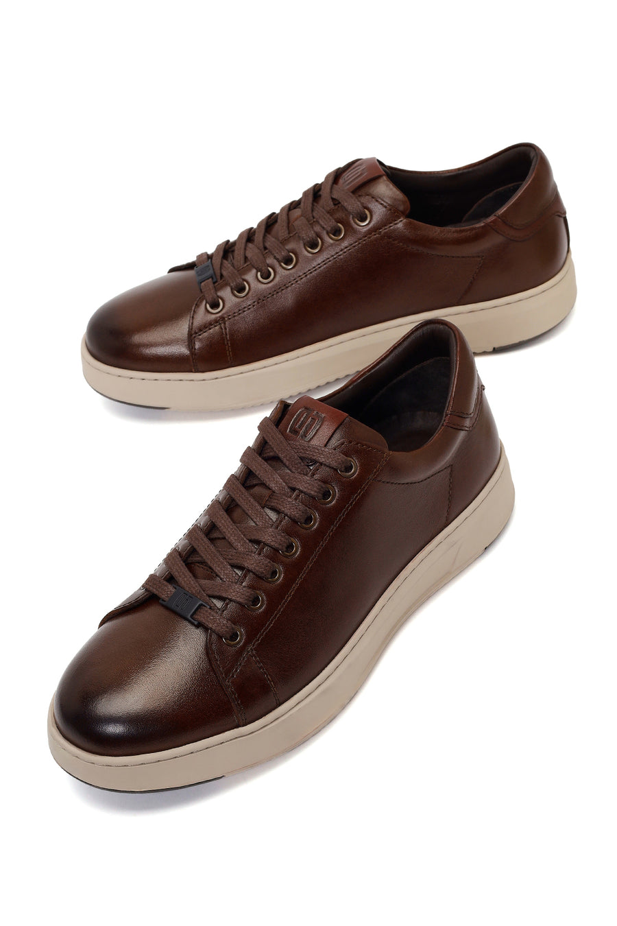 Derimod Fly Male Brown Lace-Up Thick-Soled Leather Sneaker