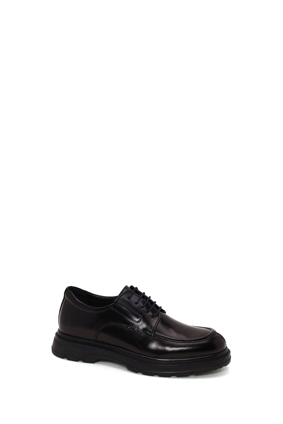 Derimod Fly Male Black Lace-Up Thick-Soled Leather Casual Shoes