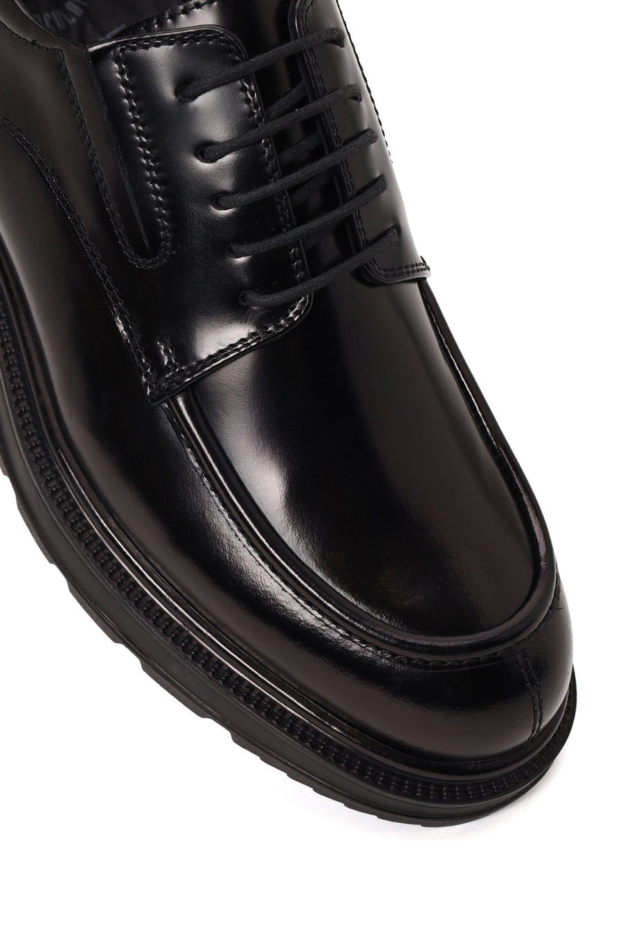 Derimod Fly Male Black Lace-Up Thick-Soled Leather Casual Shoes