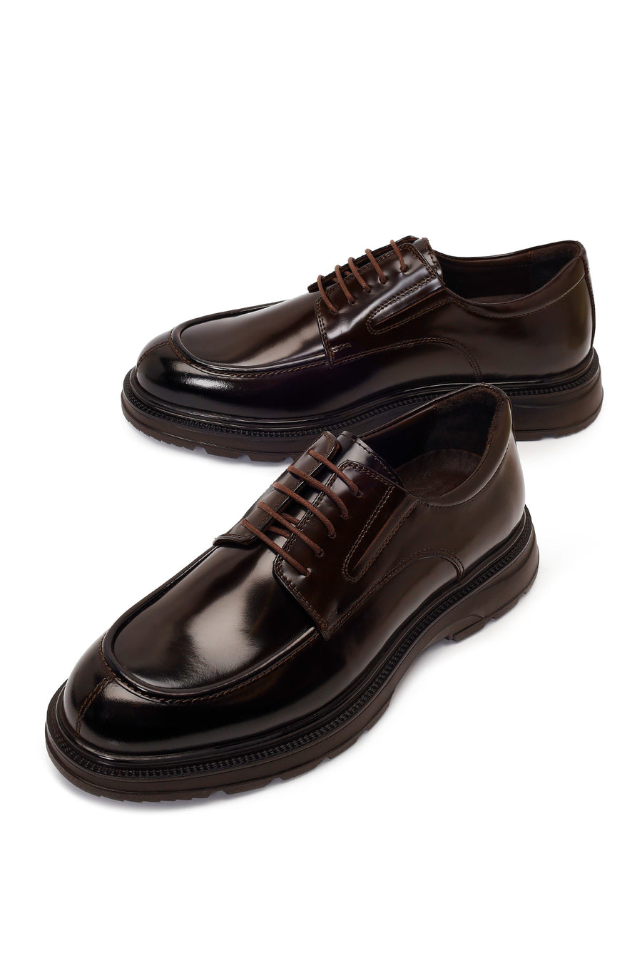 Derimod Fly Male Brown Lace-Up Thick-Soled Leather Casual Shoes