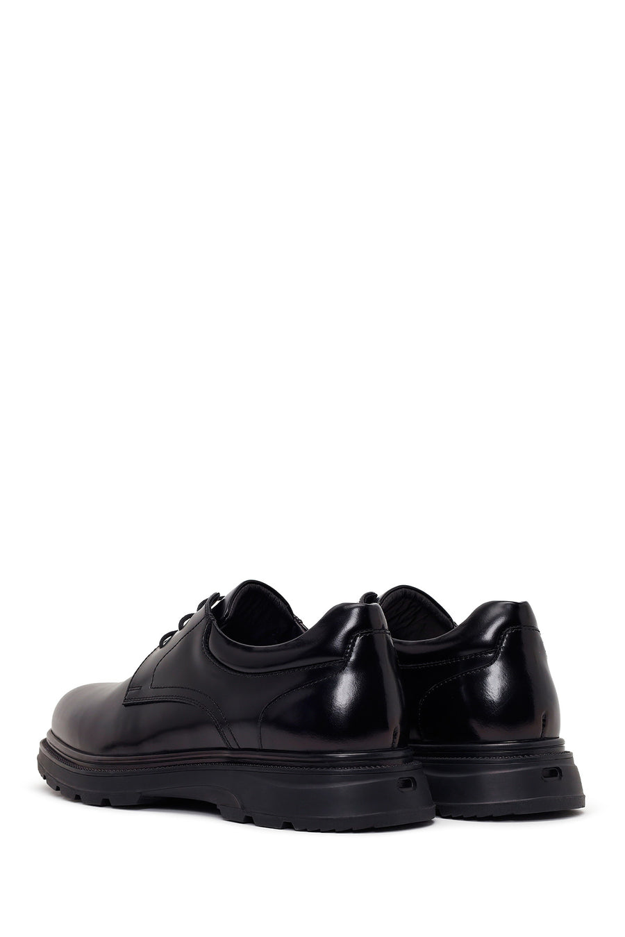 Derimod Fly Male Black Lace-Up Thick-Soled Leather Casual Shoes