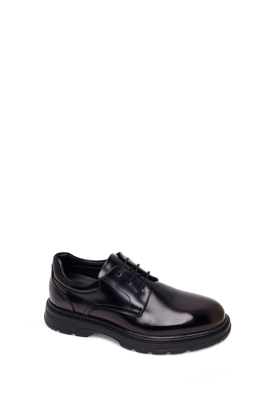Derimod Fly Male Black Lace-Up Thick-Soled Leather Casual Shoes