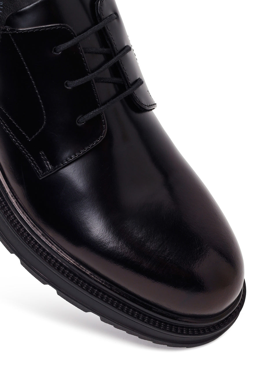 Derimod Fly Male Black Lace-Up Thick-Soled Leather Casual Shoes