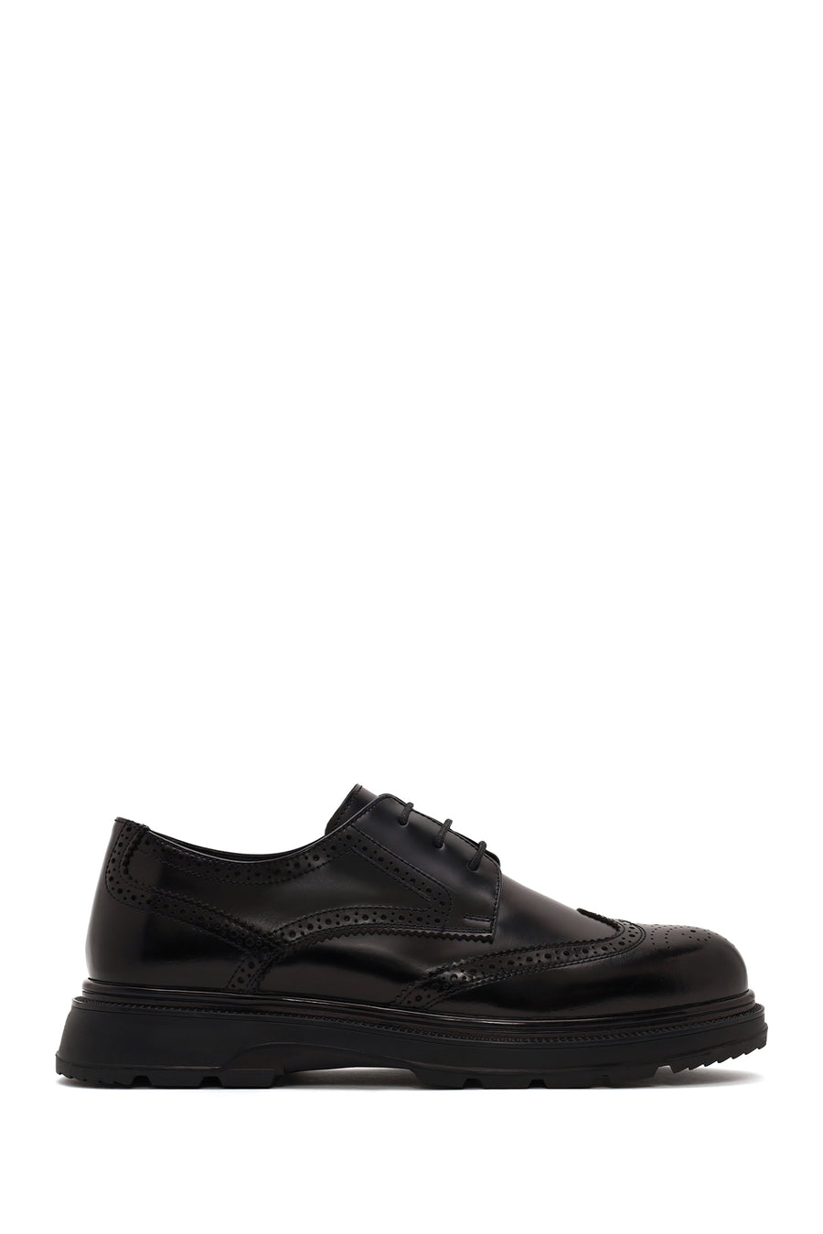 Derimod Fly Male Black Lace-Up Thick-Soled Leather Casual Shoes WM720020DA | Derimod