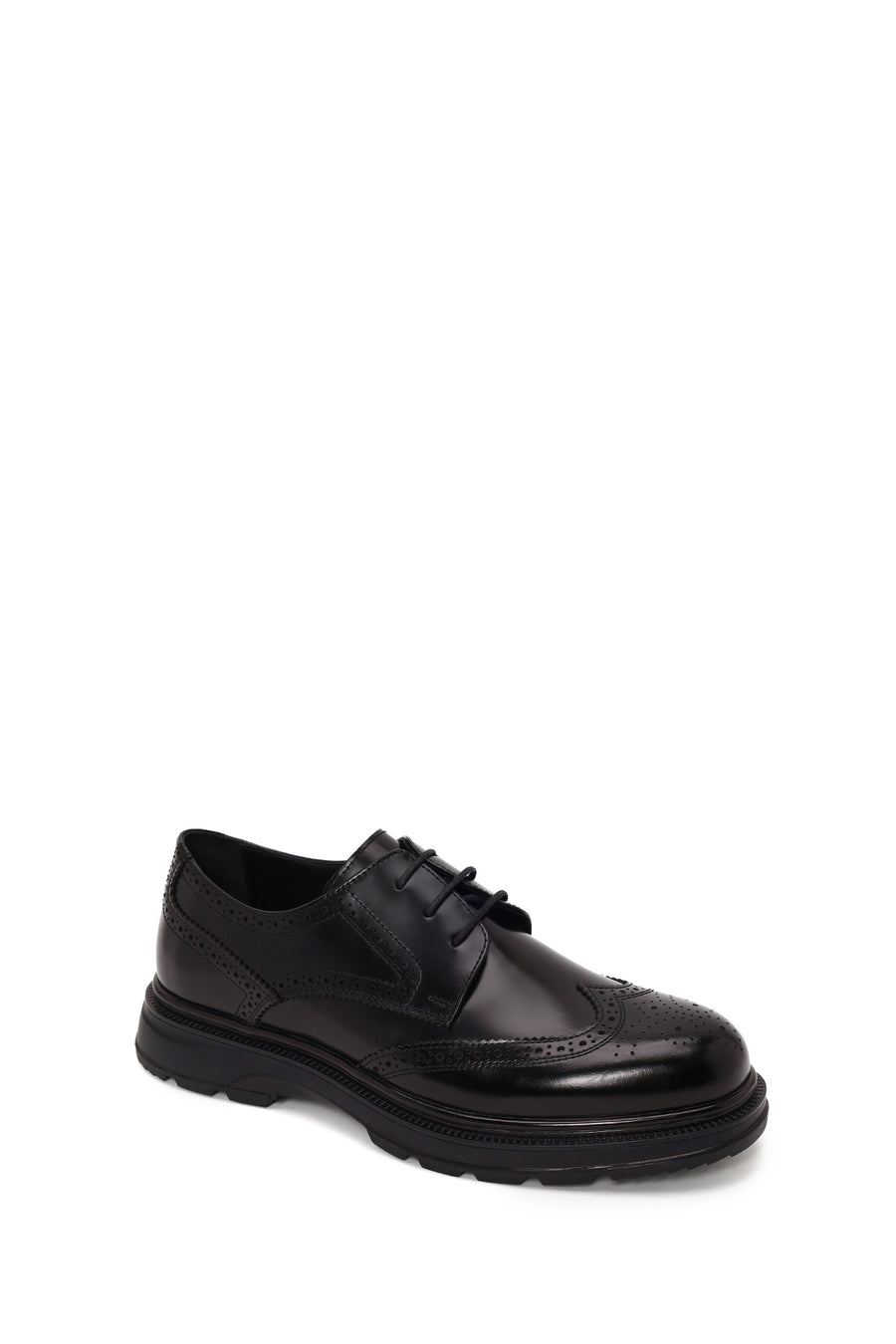 Derimod Fly Male Black Lace-Up Thick-Soled Leather Casual Shoes