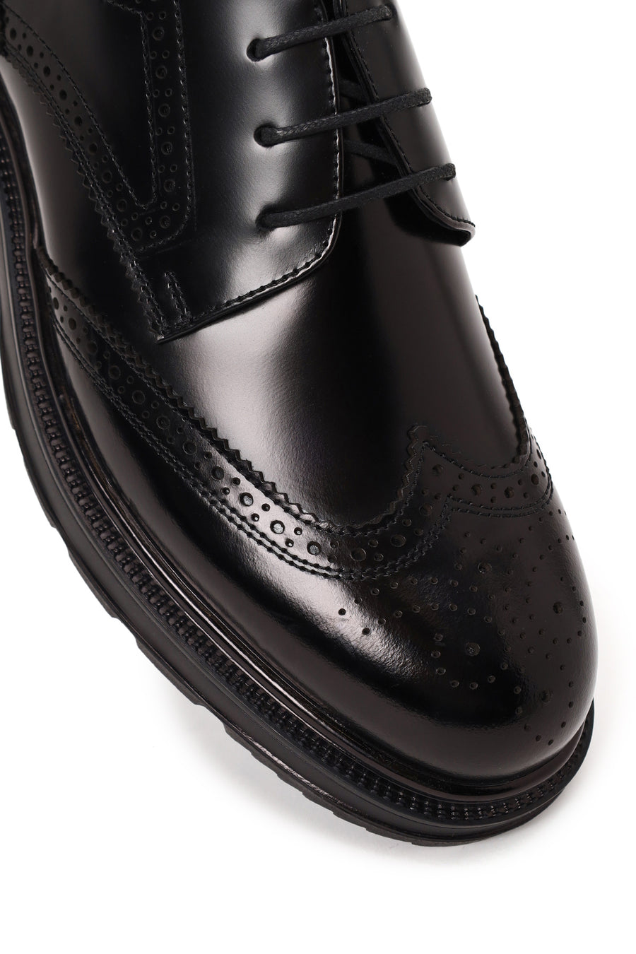 Derimod Fly Male Black Lace-Up Thick-Soled Leather Casual Shoes