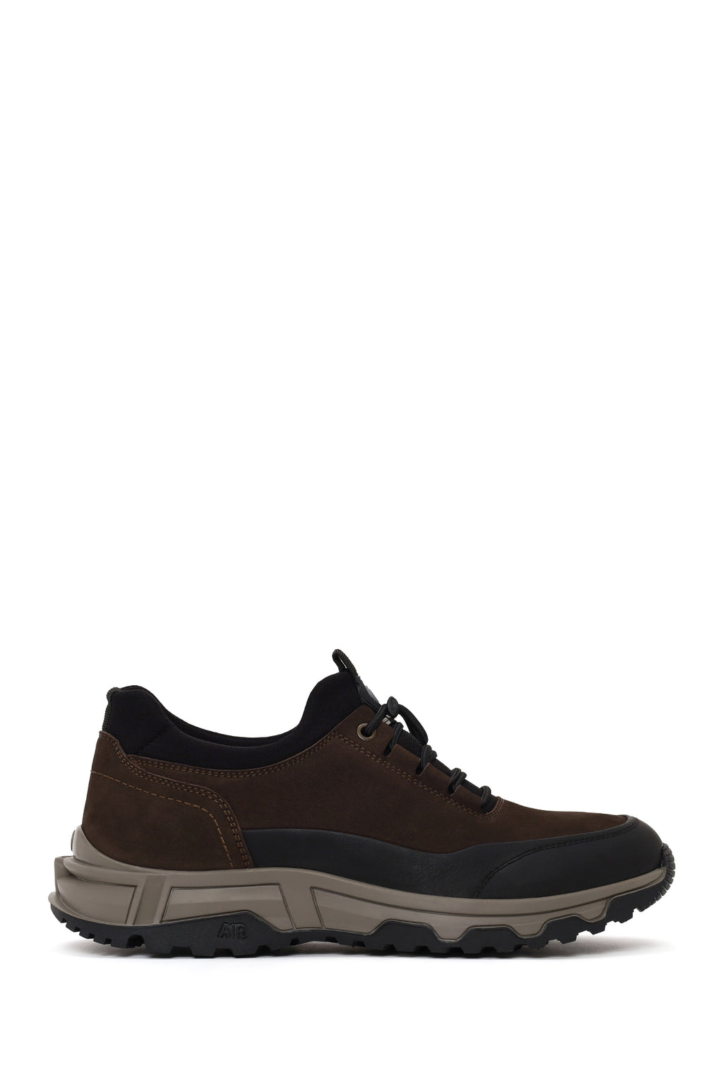 Derimod Fly Erkek Kahverengi Bağcıklı Kalın Tabanlı Nubuk Deri Casual Sneaker