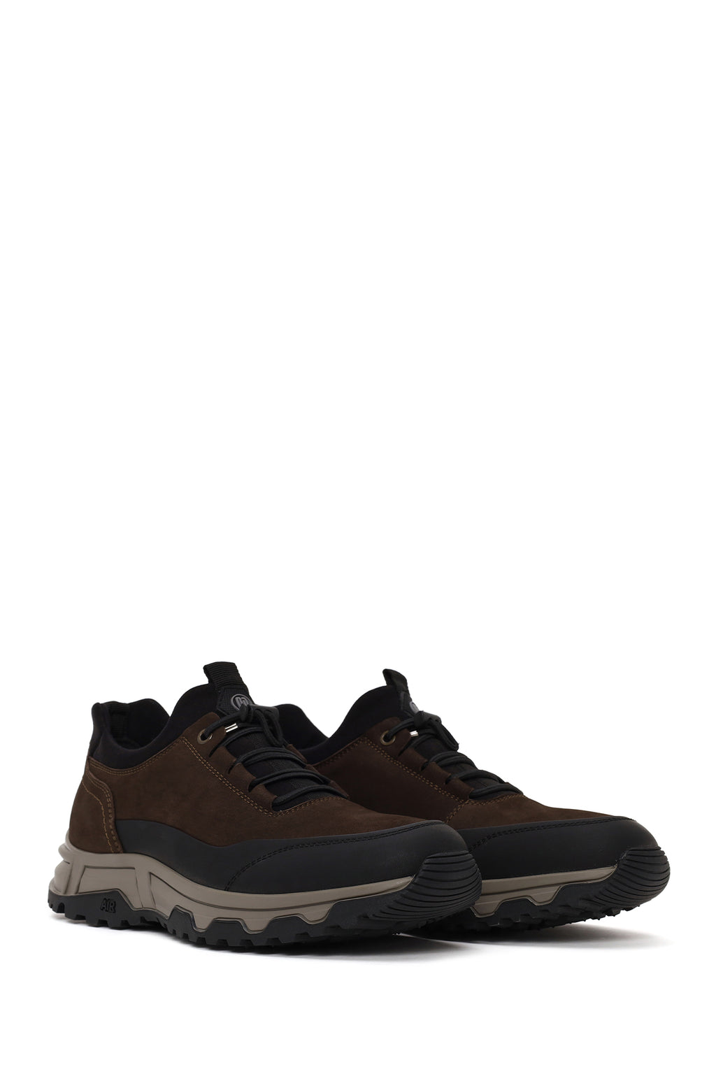 Derimod Fly Erkek Kahverengi Bağcıklı Kalın Tabanlı Nubuk Deri Casual Sneaker
