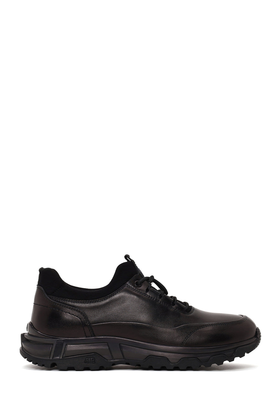Derimod Fly Male Black Lace-Up Thick-Soled Leather Casual Sneaker WM720021DV | Derimod