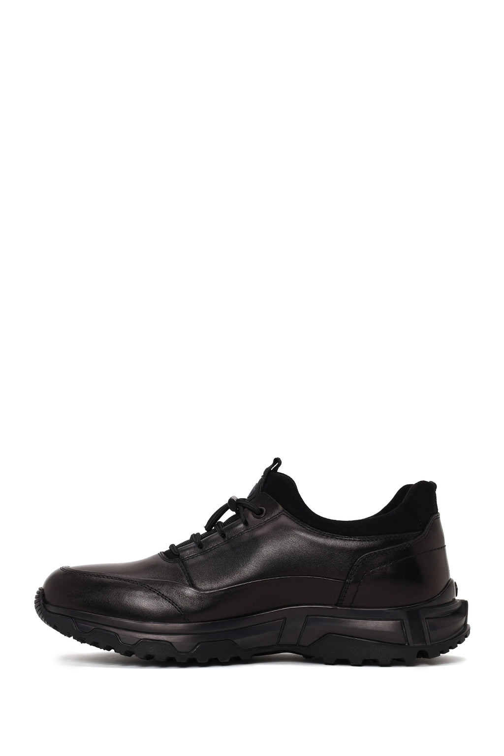 Derimod Fly Erkek Siyah Bağcıklı Kalın Tabanlı Deri Casual Sneaker