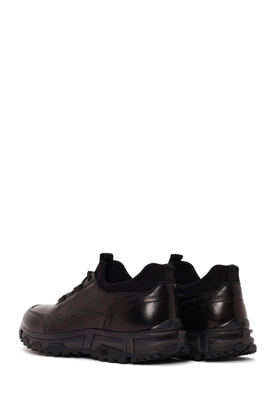 Derimod Fly Male Black Lace-Up Thick-Soled Leather Casual Sneaker