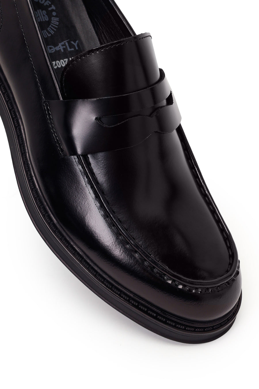 Derimod Fly Male Black Leather Casual Loafer