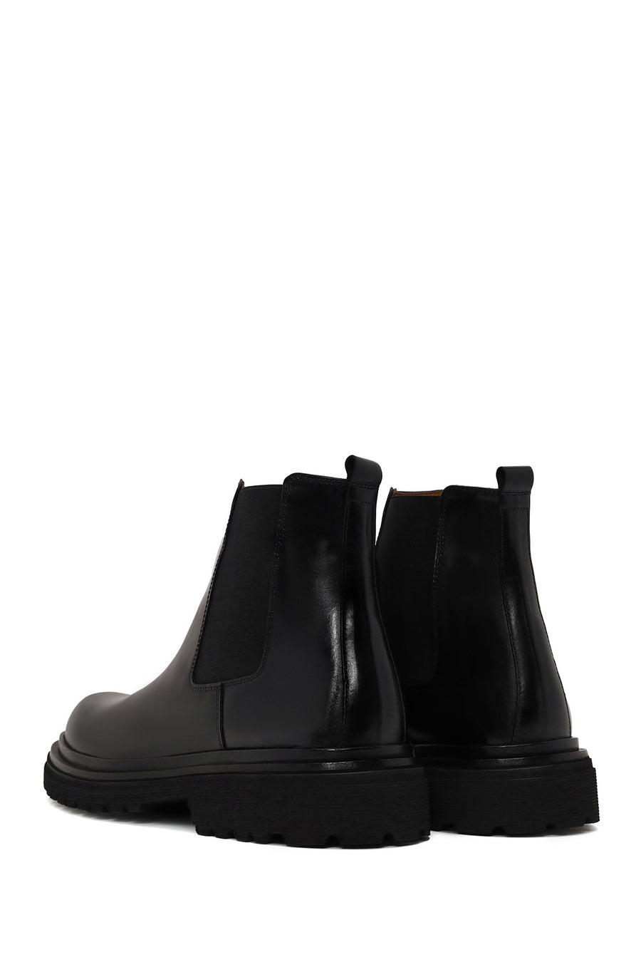 Derimod Black Male Black Thick-Soled Leather Casual Chelsea Boots