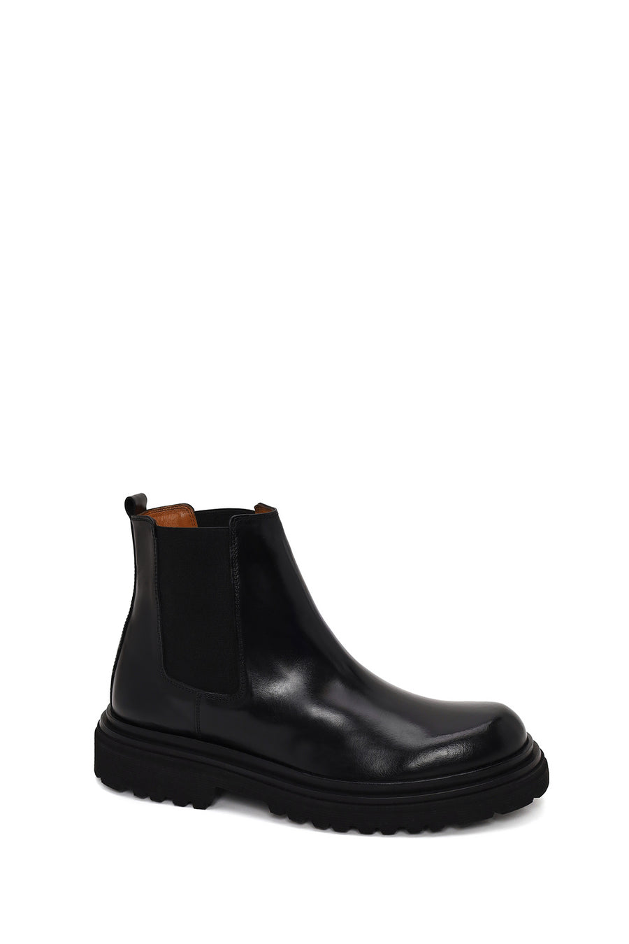 Derimod Black Male Black Thick-Soled Leather Casual Chelsea Boots