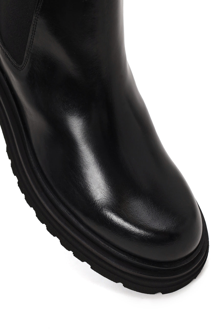 Derimod Black Male Black Thick-Soled Leather Casual Chelsea Boots