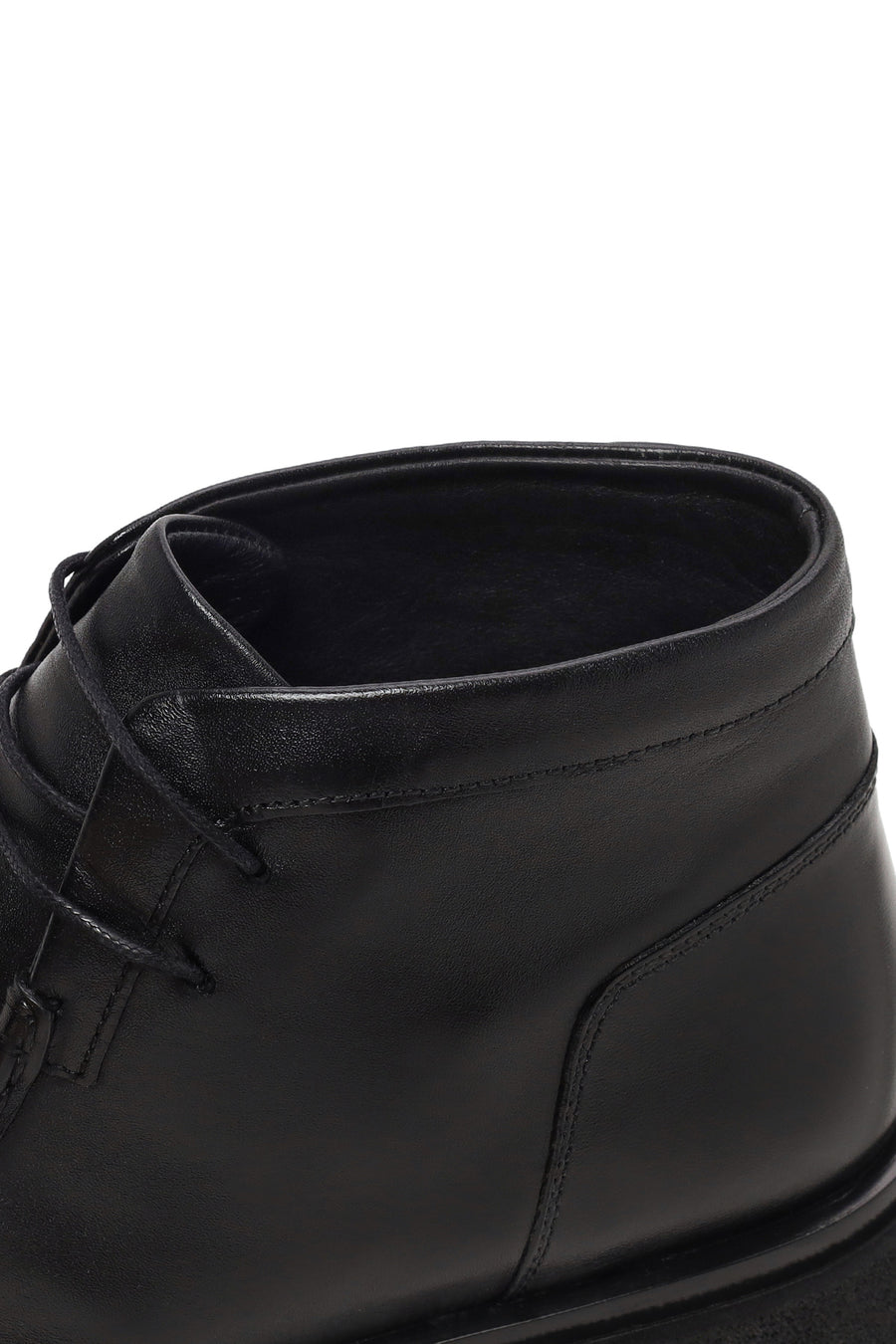 Male Black Lace-up Leather Casual Boots