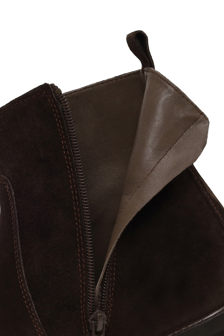 Male Brown Zip Closure Suede Casual Boots