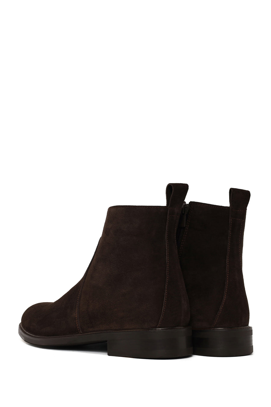 Male Brown Zip Closure Suede Casual Boots