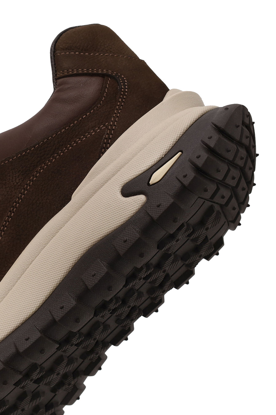 Erkek Kahverengi Bağcıklı Kalın Tabanlı Nubuk Deri Casual Sneaker
