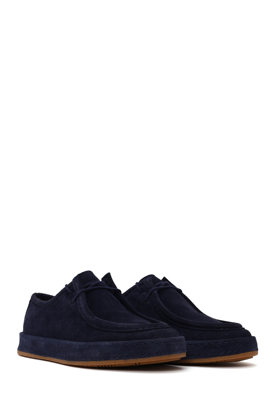 Male Navy Blue Lace-Up Suede Casual Shoes