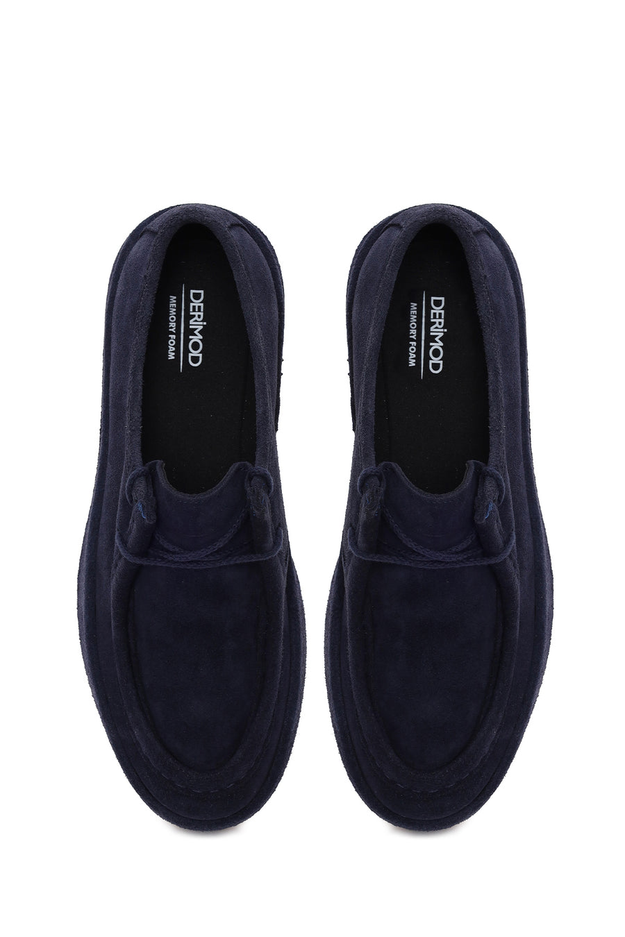 Male Navy Blue Lace-Up Suede Casual Shoes