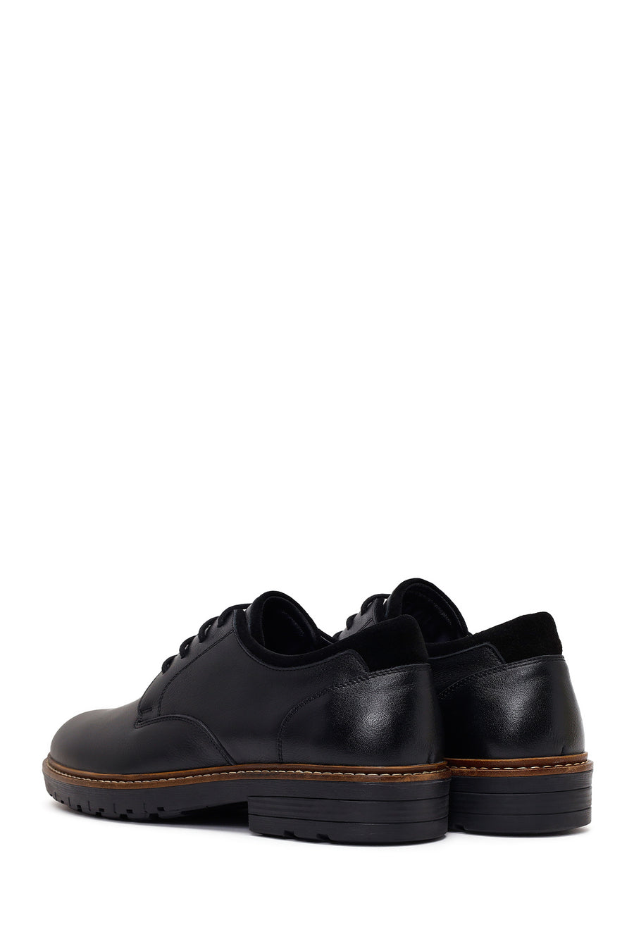 Male Black Lace-up Leather Casual Shoes